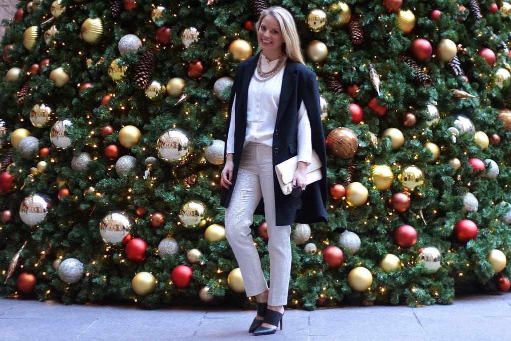 how to layer, black cape, holiday outfit, holiday party, nye outfit