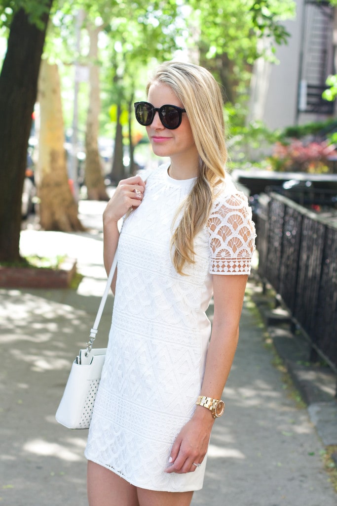 A291. Cream Crochet Lace Dress