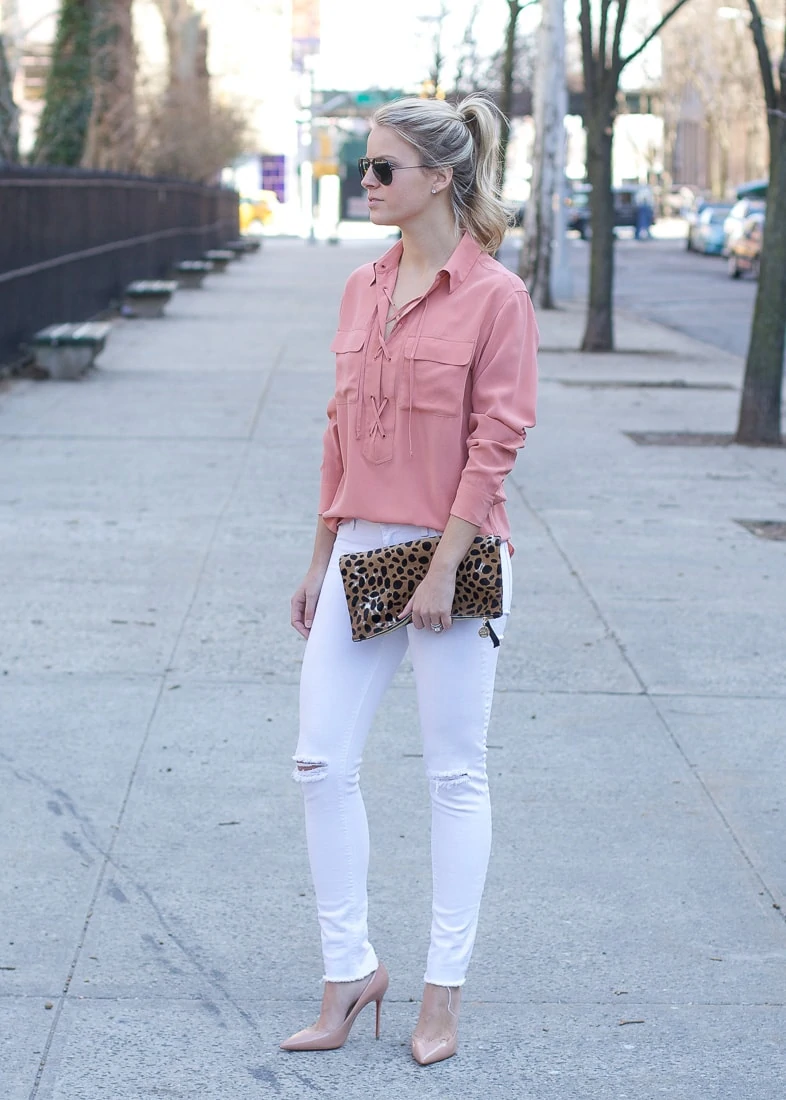 lace up blouse