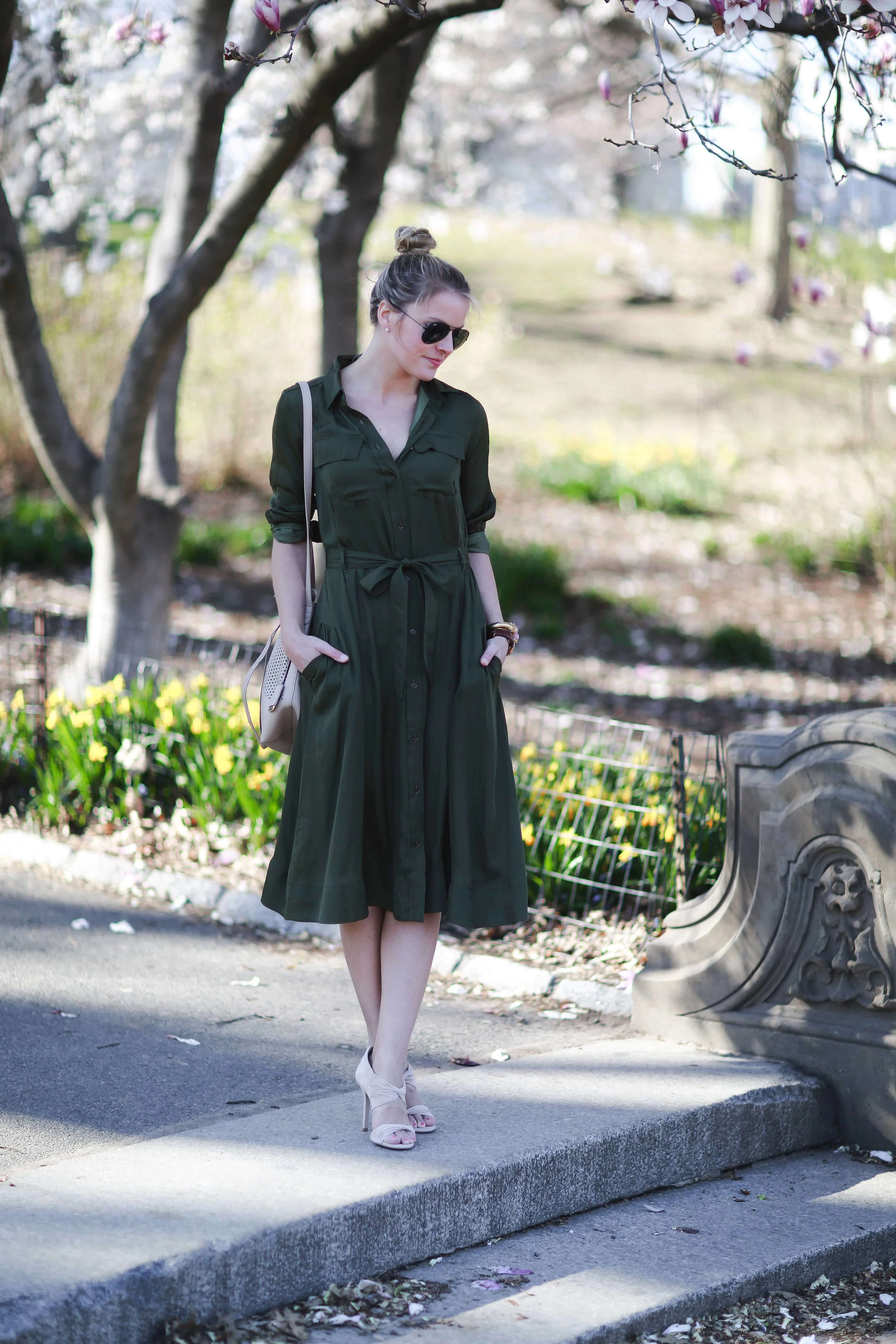 metallic midi shirtdress
