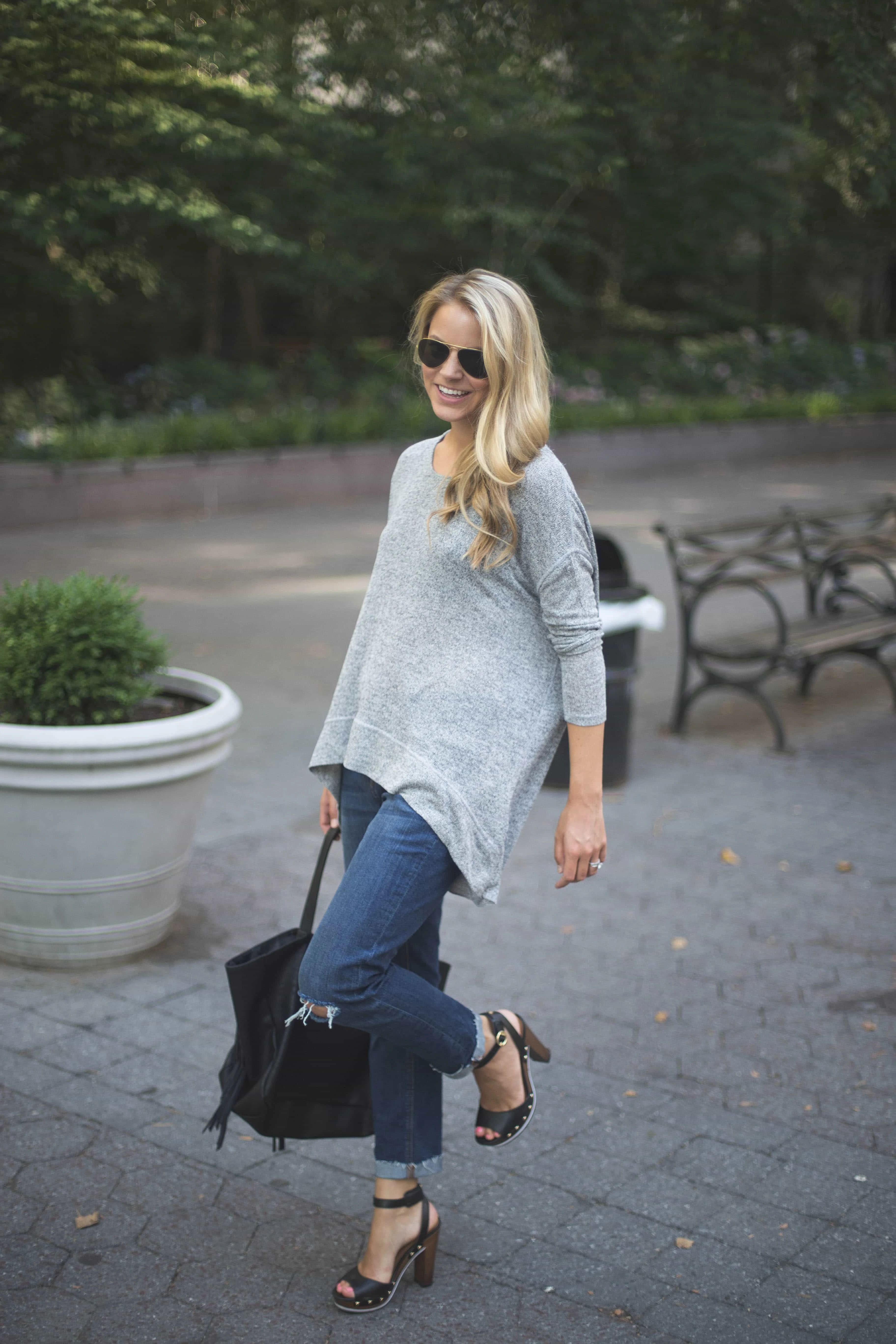 distressed girlfriend jeans