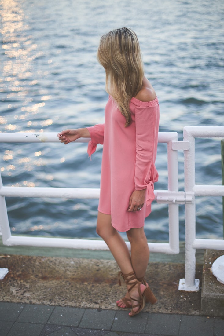 wayf off the shoulder dress