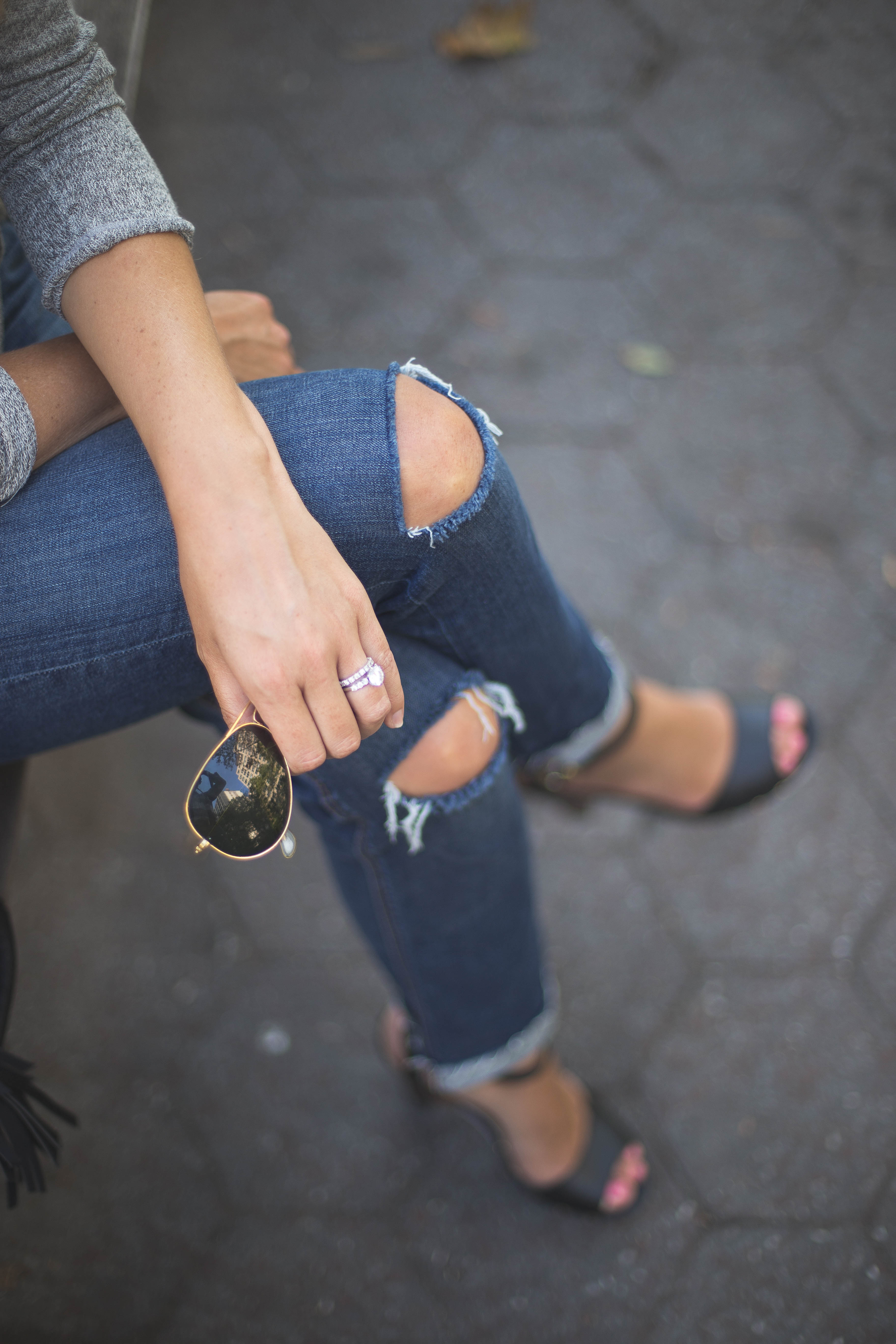 distressed boyfriend jeans