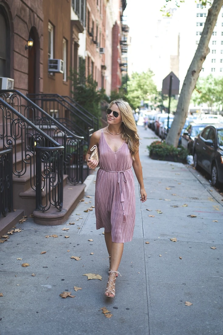 topshop Plissé Belted Midi Slipdress