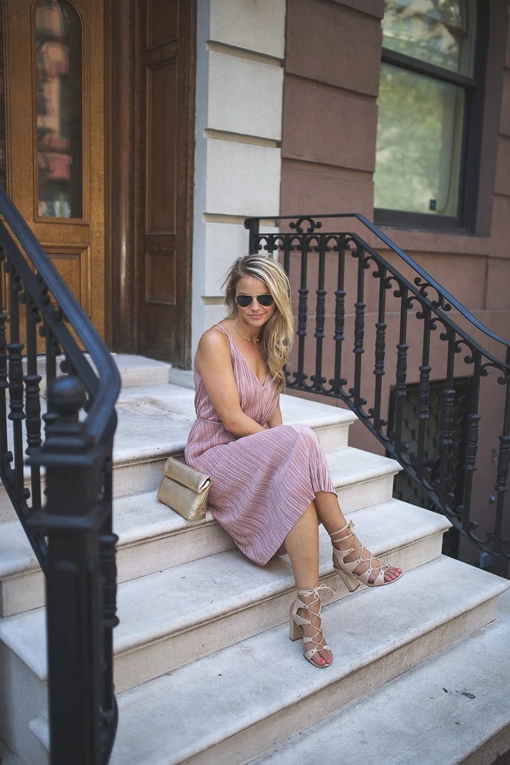 pink midi dress