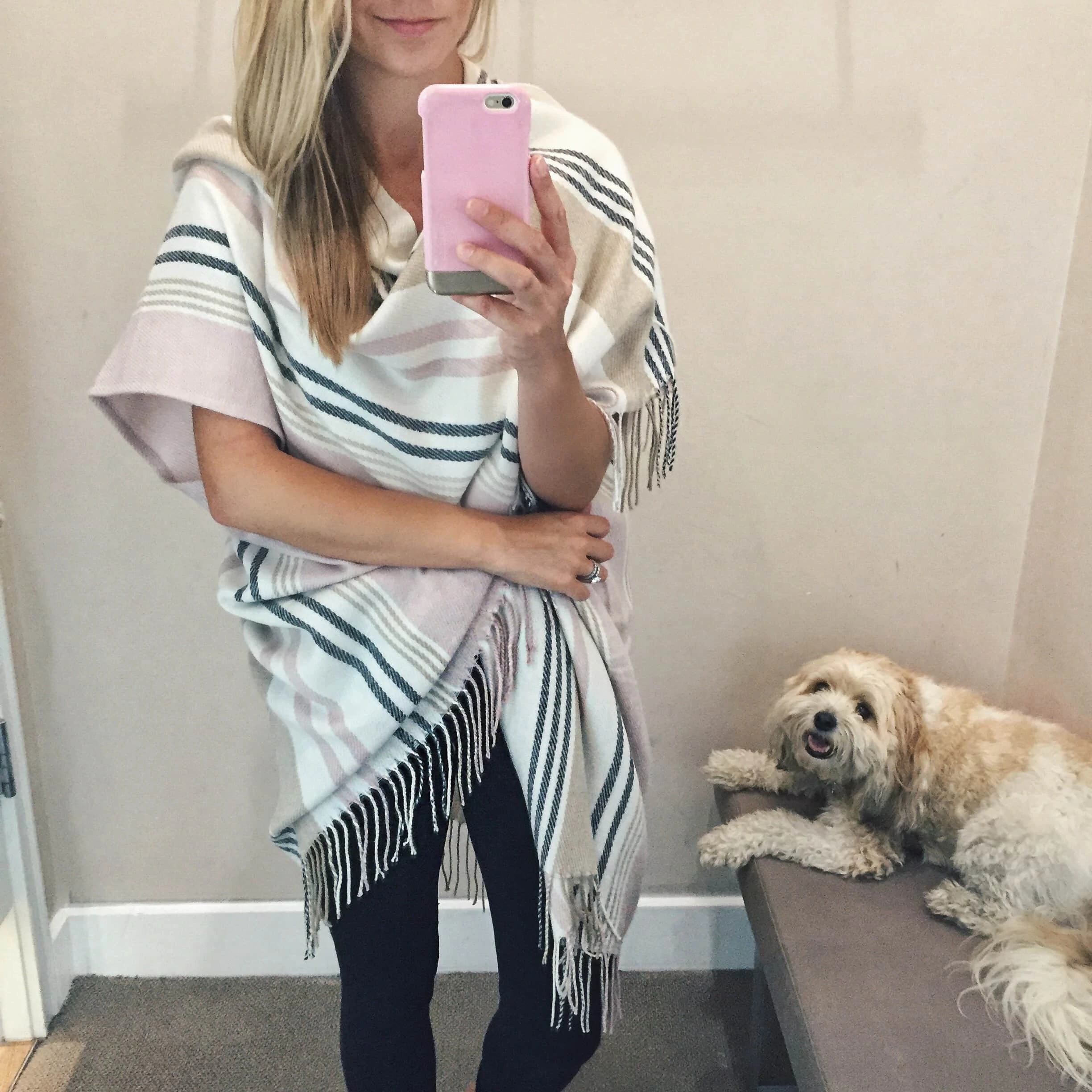 loft striped poncho