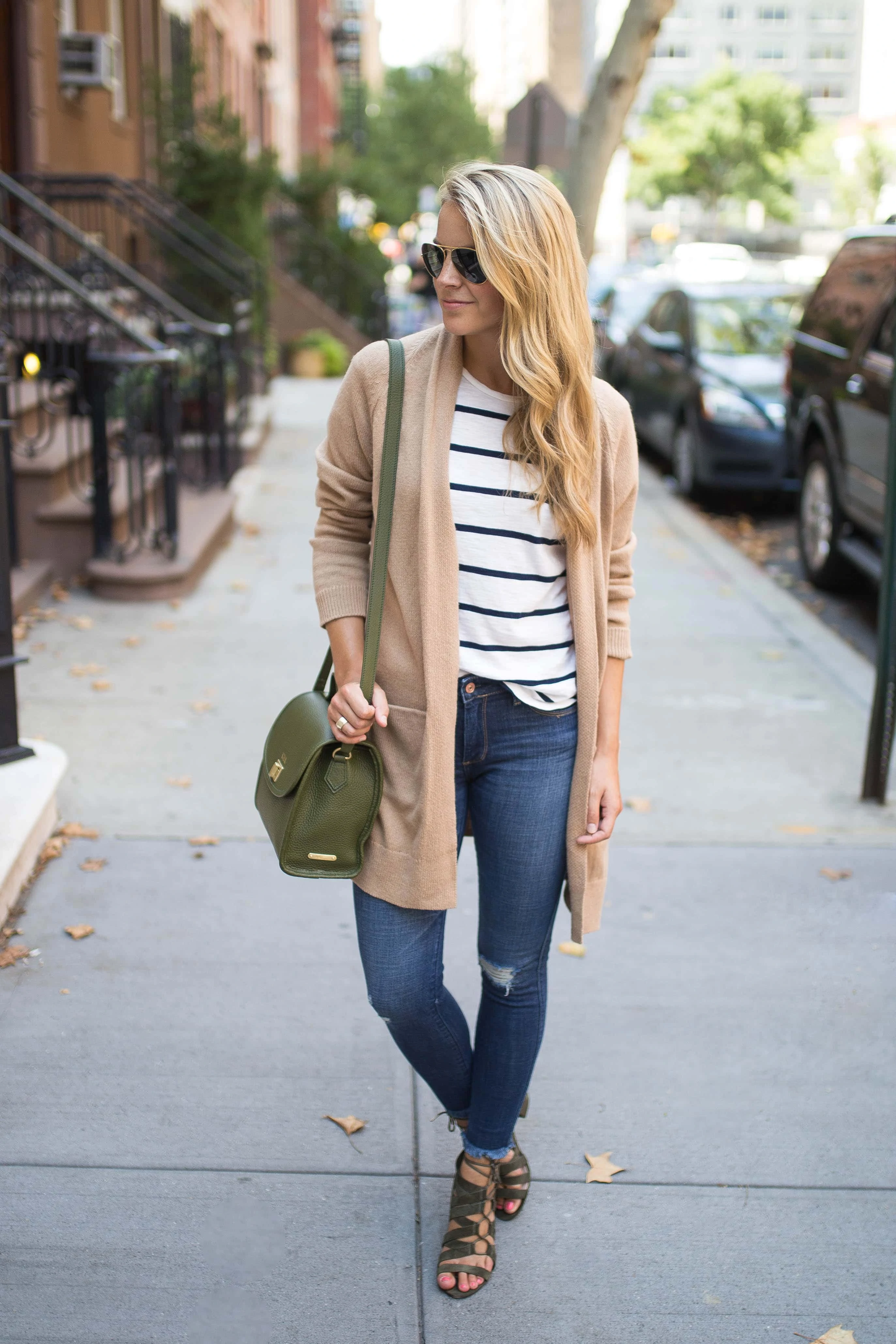 camel cardigan