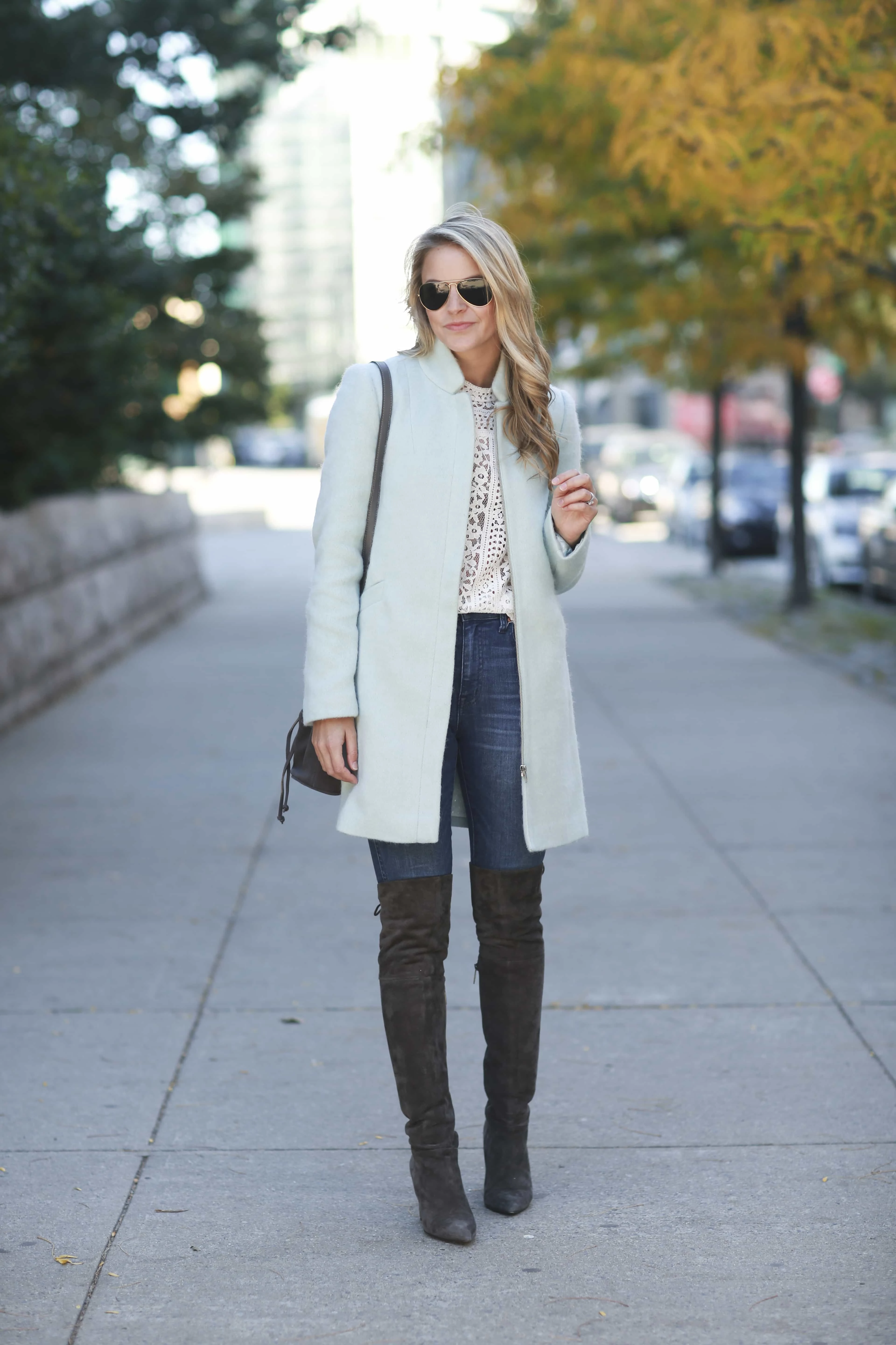 LOFT Brushed Stand Collar Coat