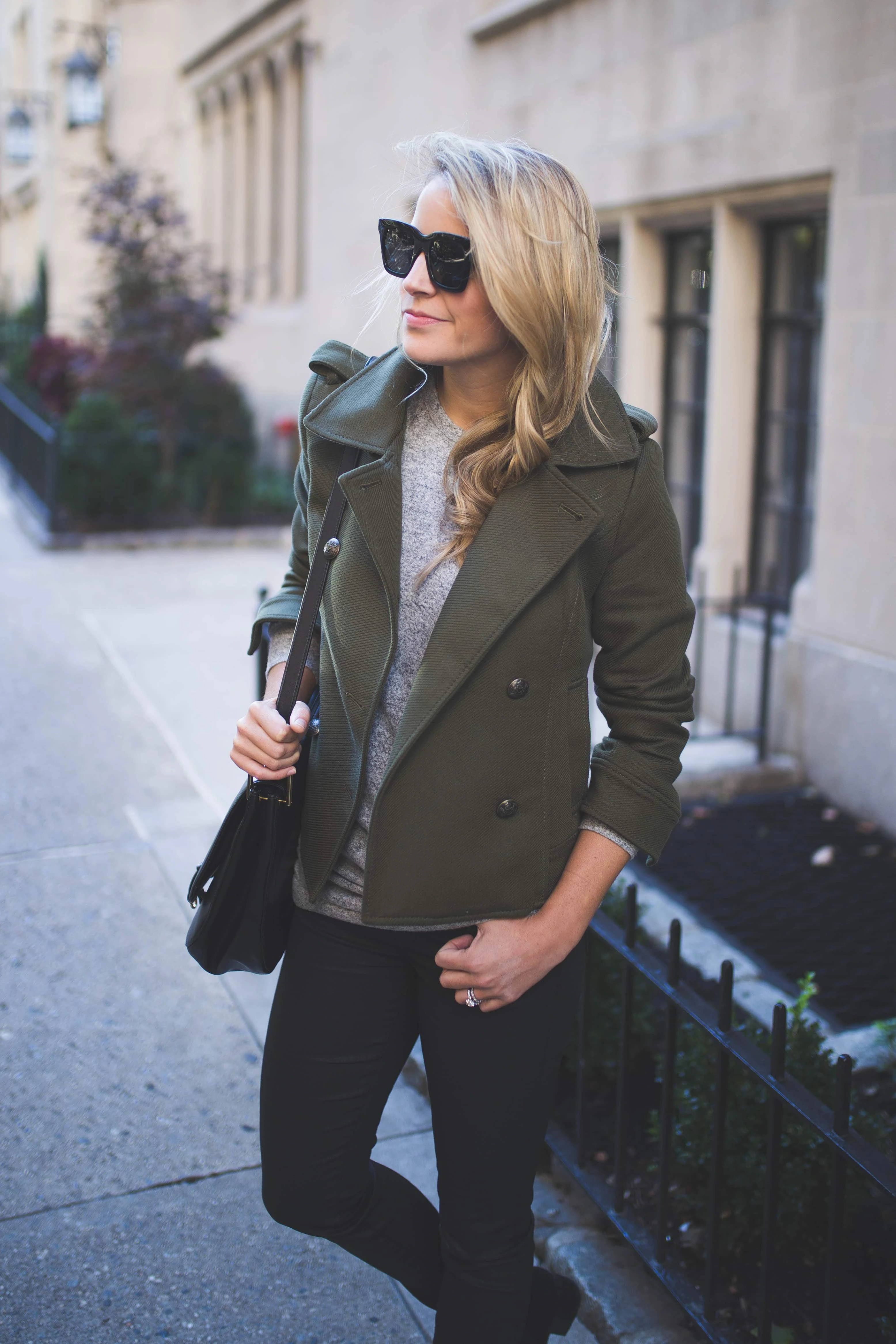 Cropped Military Peacoat