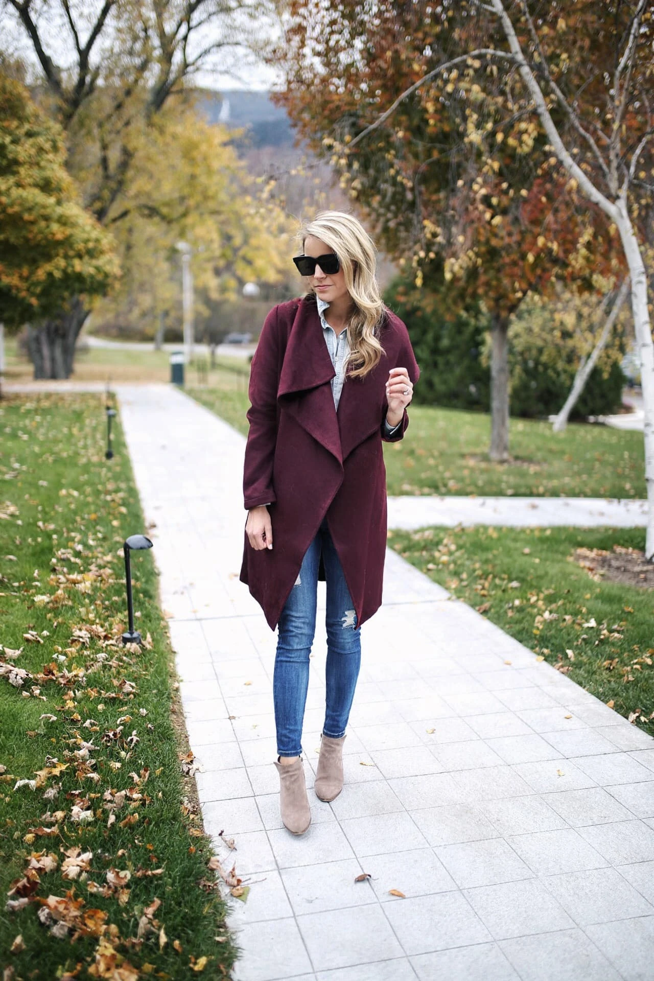 abercrombie coat, oxblood coat