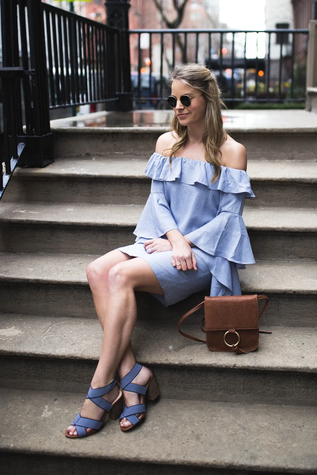 wayf Kiera Off Shoulder Ruffle Dress