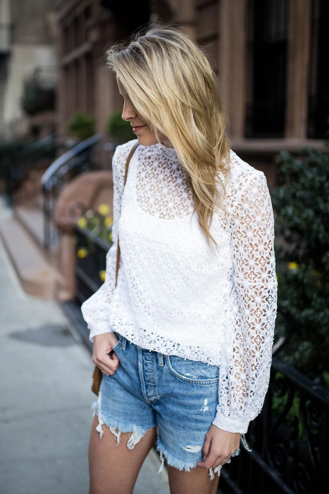 Distressed Denim Shorts