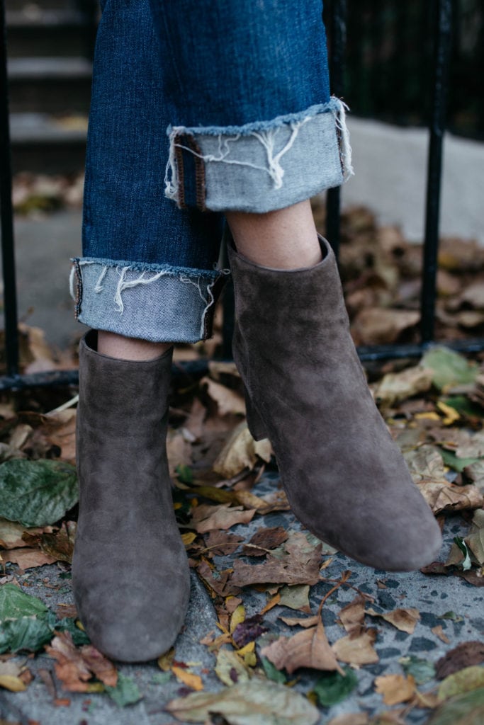 olive leather booties