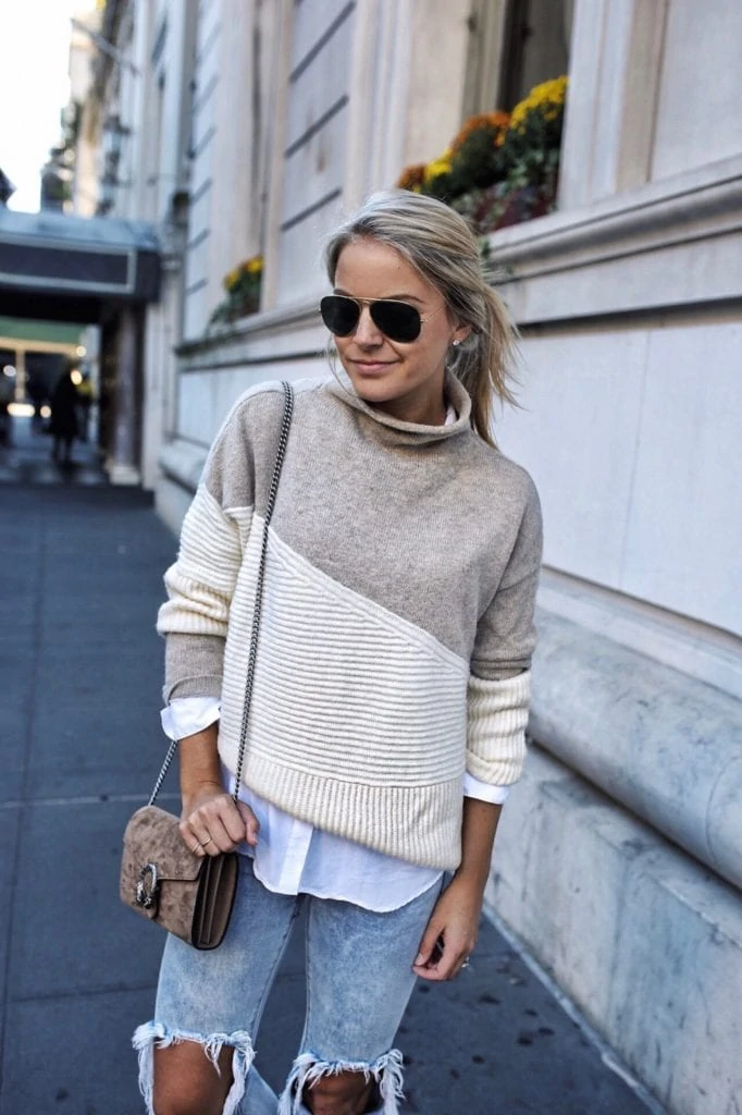 French Connection Color-Block Sweater