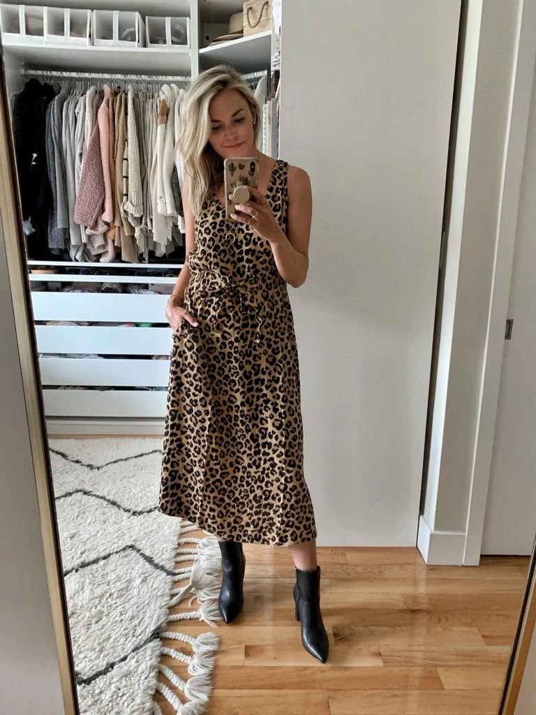 leopard midi dress