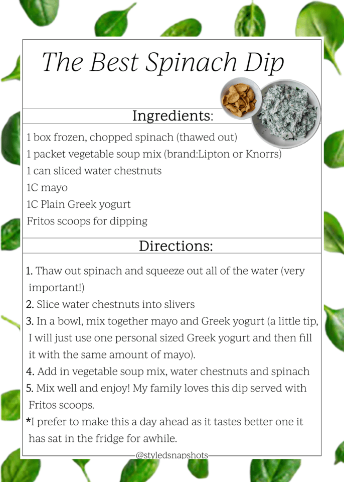 Spinach Dip Recipe