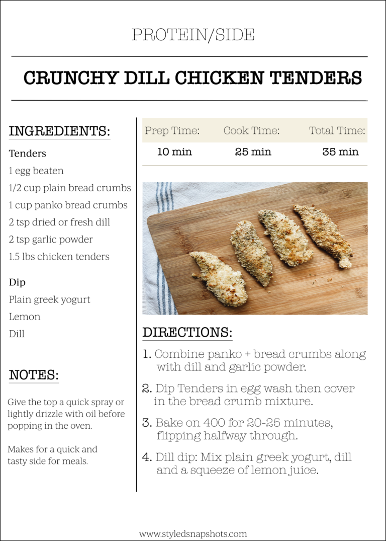 Crunchy Dill Chicken Tenders Styled Snapshots