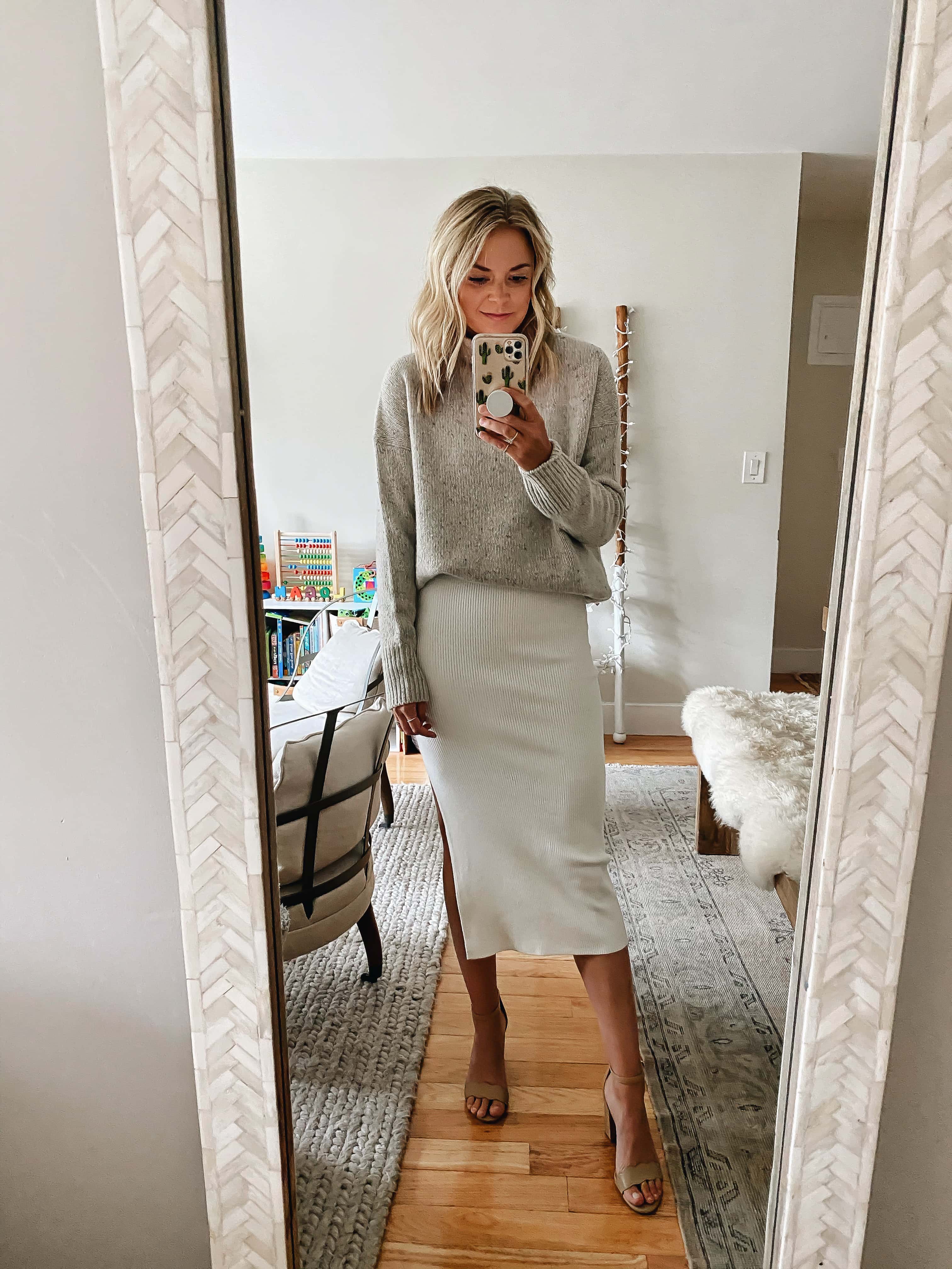 leith sweater strap dress