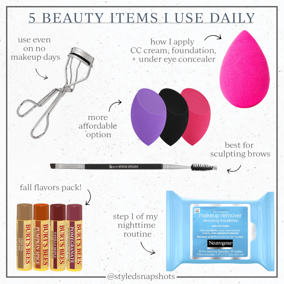 5 Beauty Items I use daily