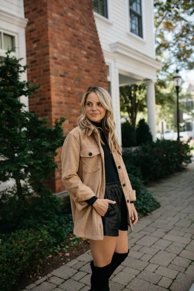 faux leather shorts